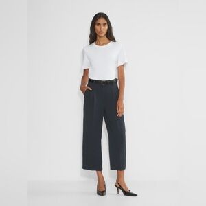 Black Aritzia/Wilfred - Black Effortless Pant, size 2. Cropped.